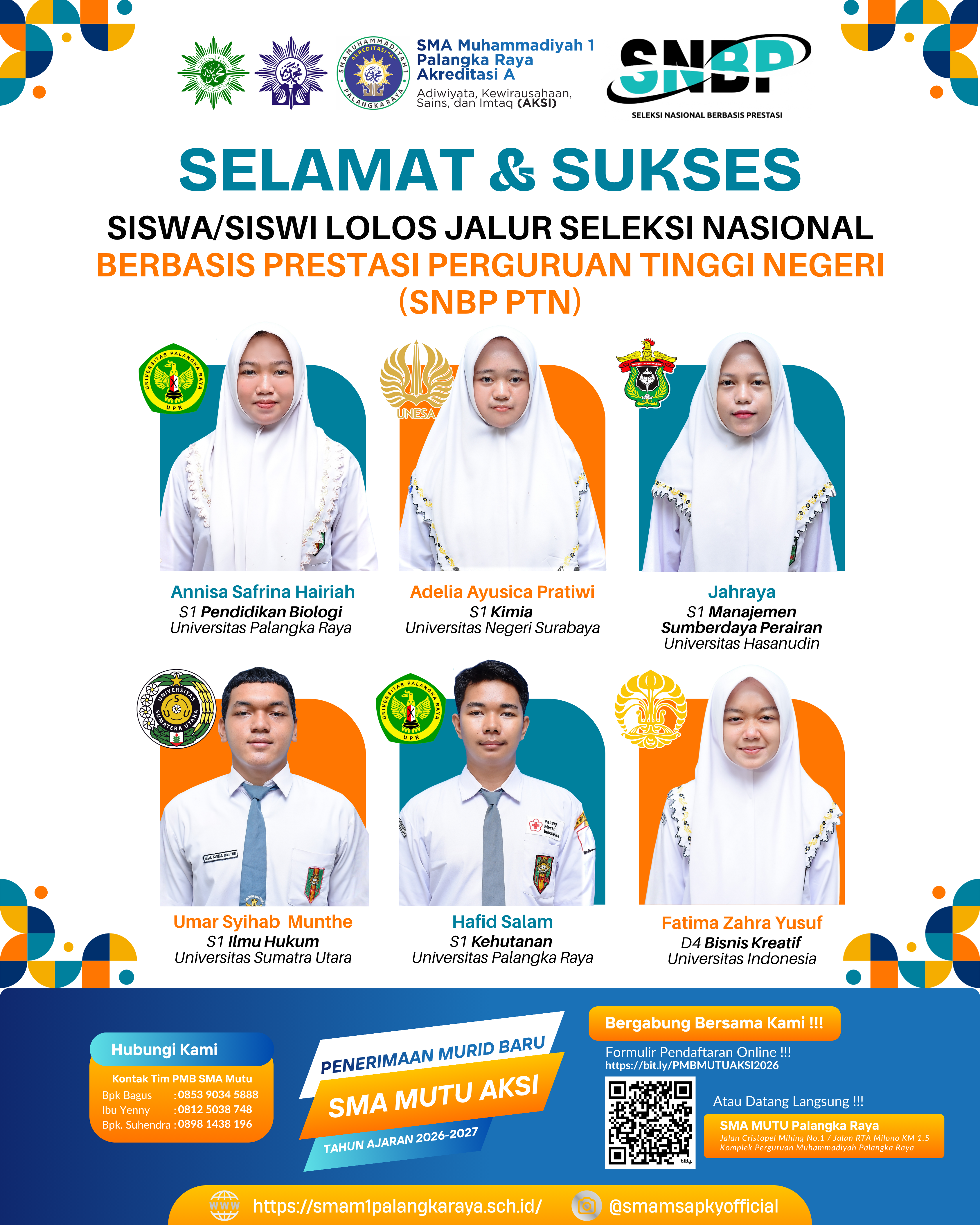 SMA MUTU Beraksi! Deretan Prestasi Membanggakan Lolos SNBP & SPAN PTKIN 2026