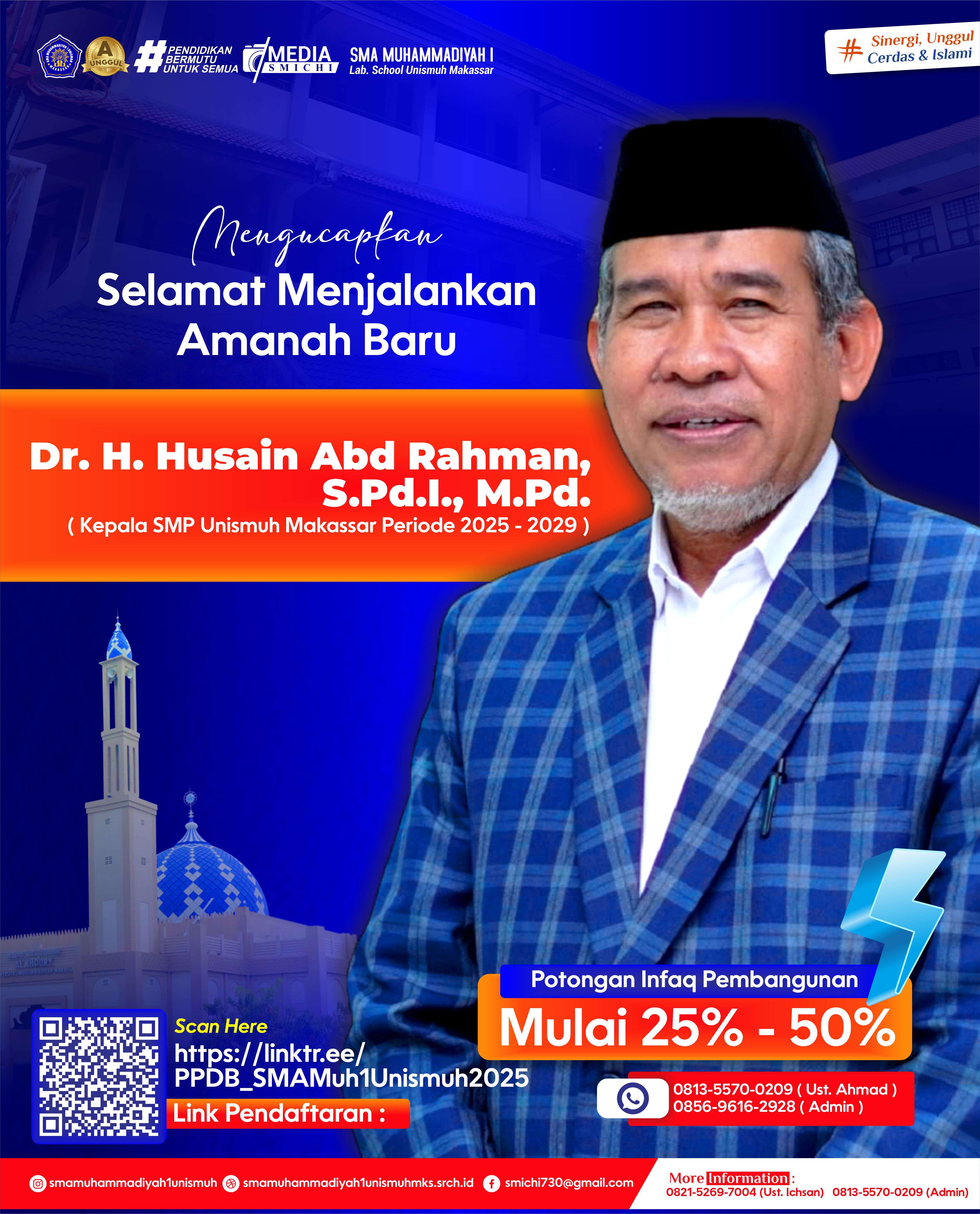 selamat menjalankan amanah kepala SMP Unismuh Makassar periode 2025-2029