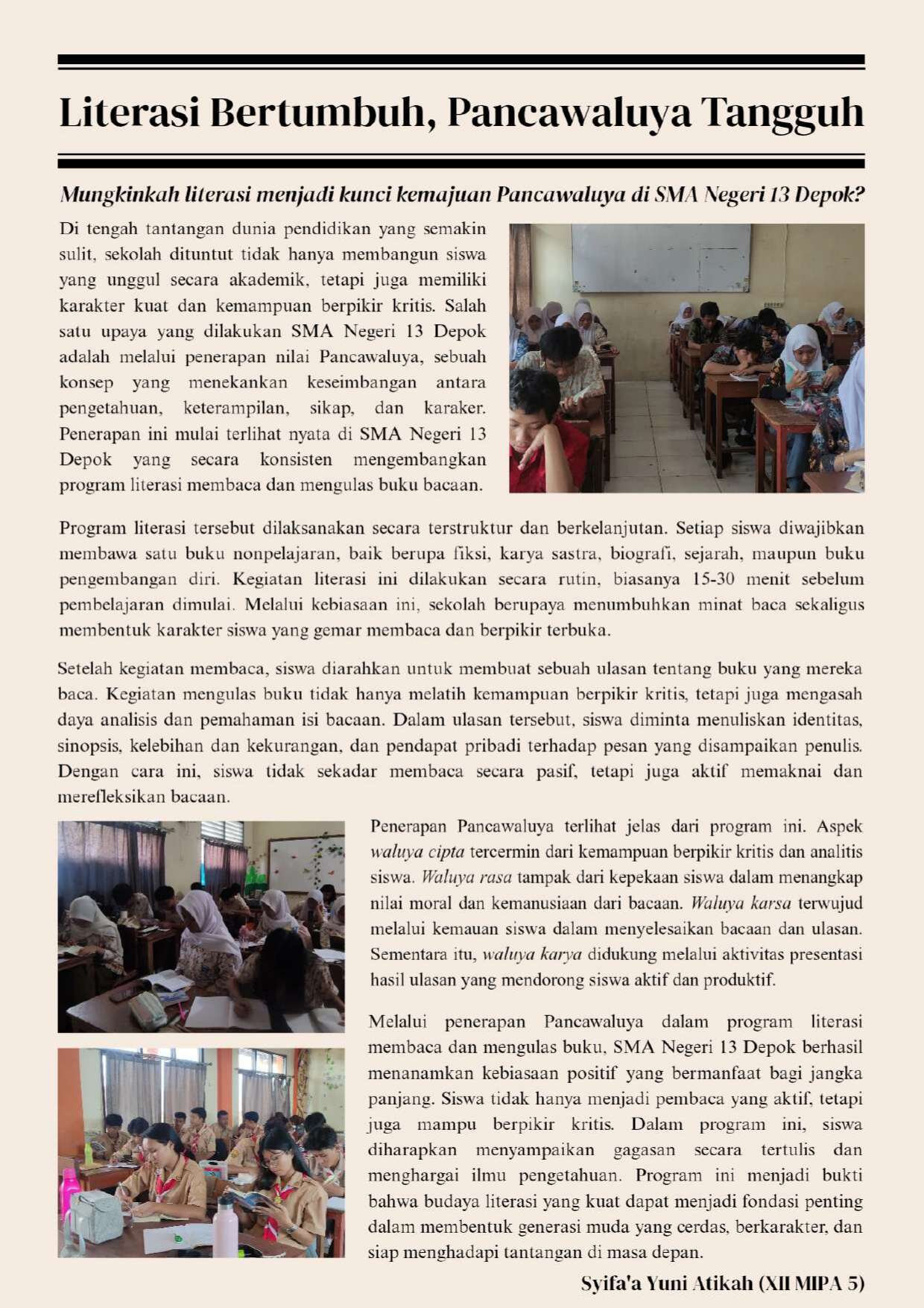 Literasi Bertumbuh, Pancawaluya Tangguh