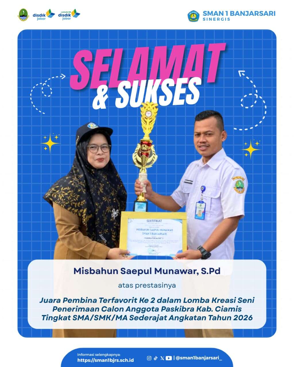 SELAMAT DAN SUSKES ATAS TERPILIH NYA SEBAGAI PEMBINA TERFAVORIT