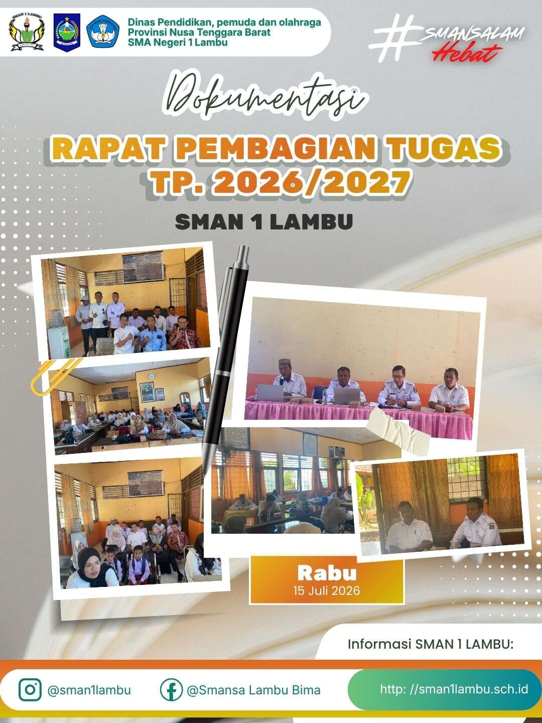 SMAN 1 Lambu Gelar Rapat Pembagian Tugas Persiapan Tahun Pelajaran 2026/2027