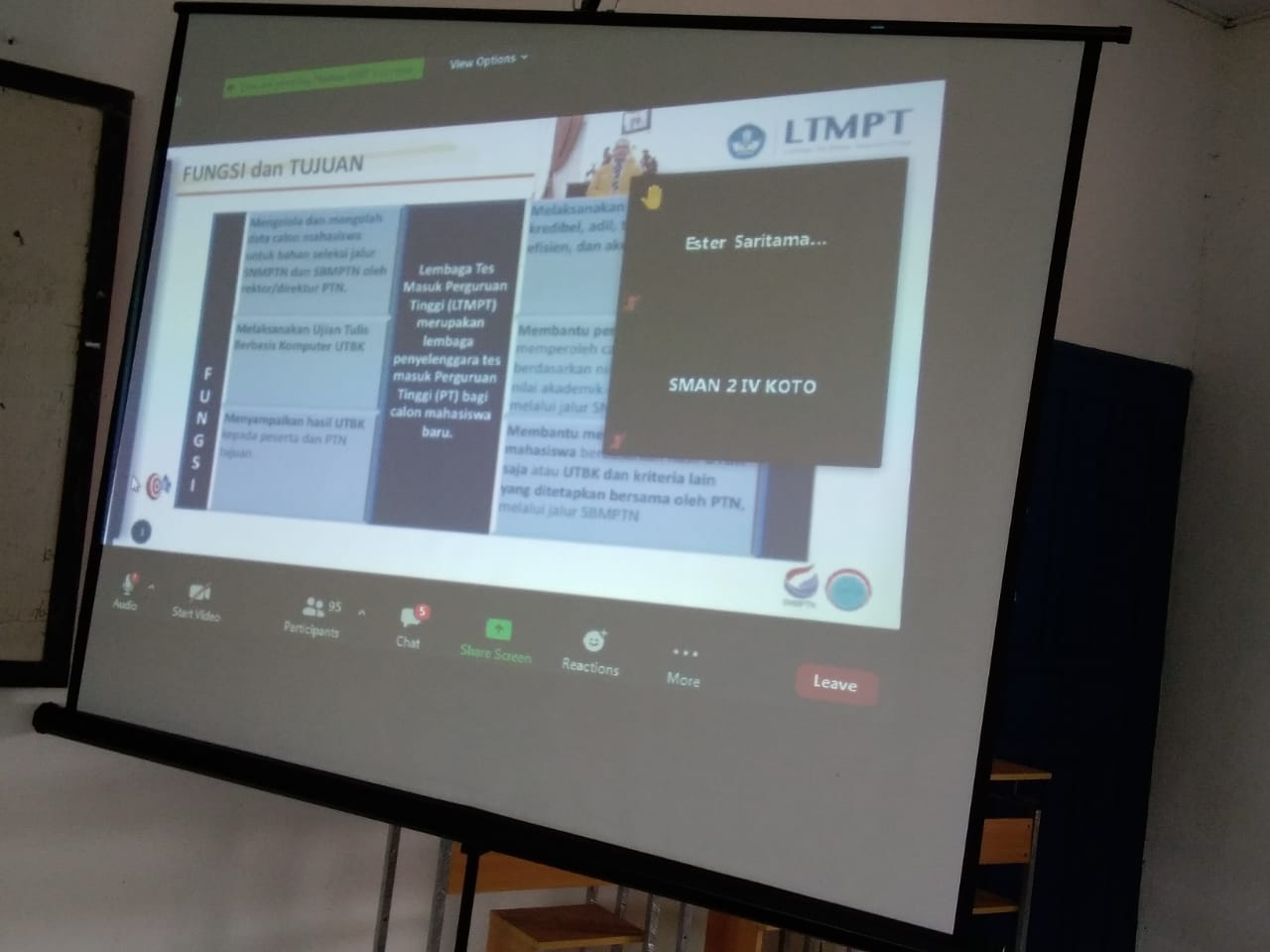Sosialisasi melalui zoom meeting