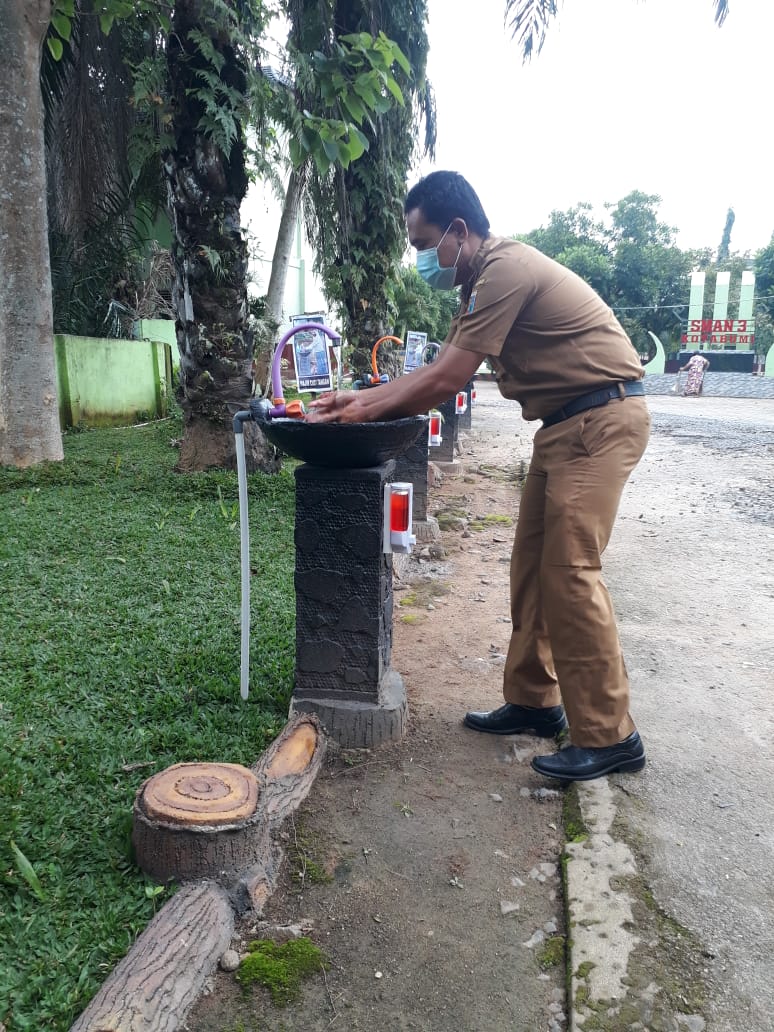 Kunjungan satgas covid lampung utara ke sman 3 kotabumi