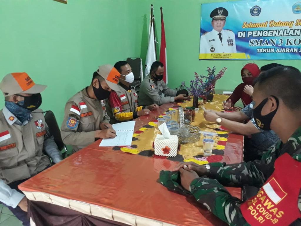 Kunjungan satgas covid lampung utara ke sman 3 kotabumi