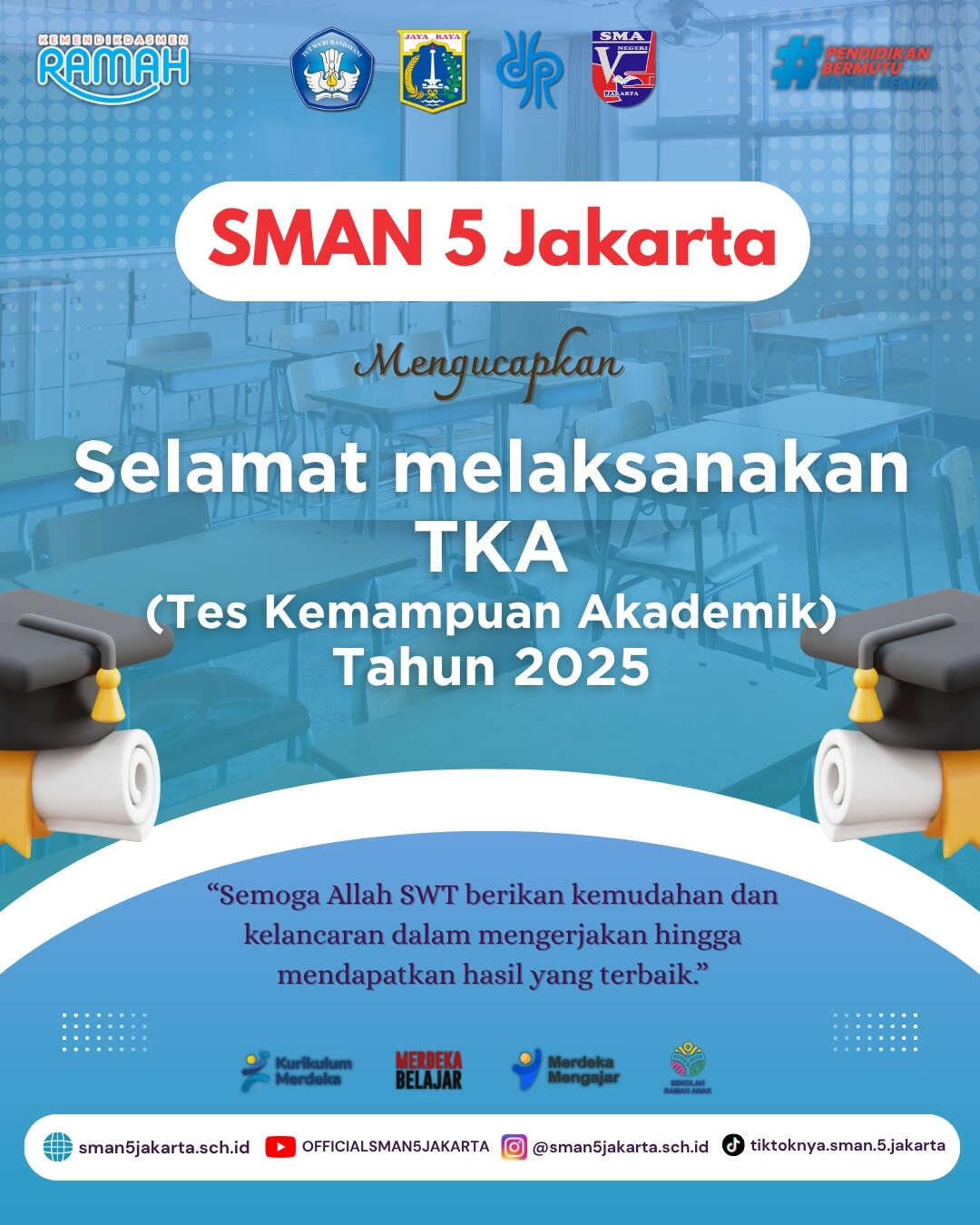 Selamat Melaksanakan TKA Kelas XII SMAN 5 JAKARTA