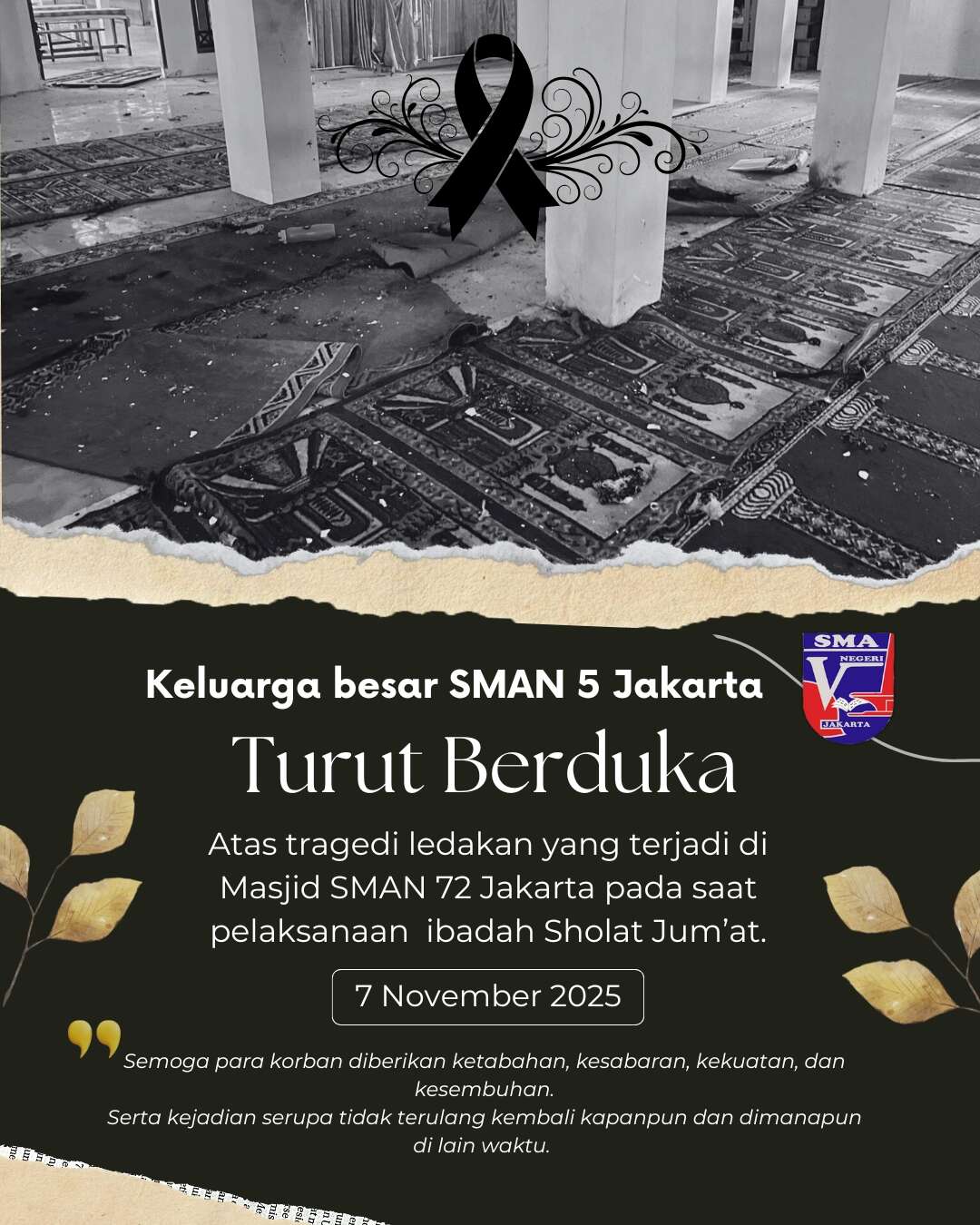 SMAN 5 Jakarta Turut Berduka