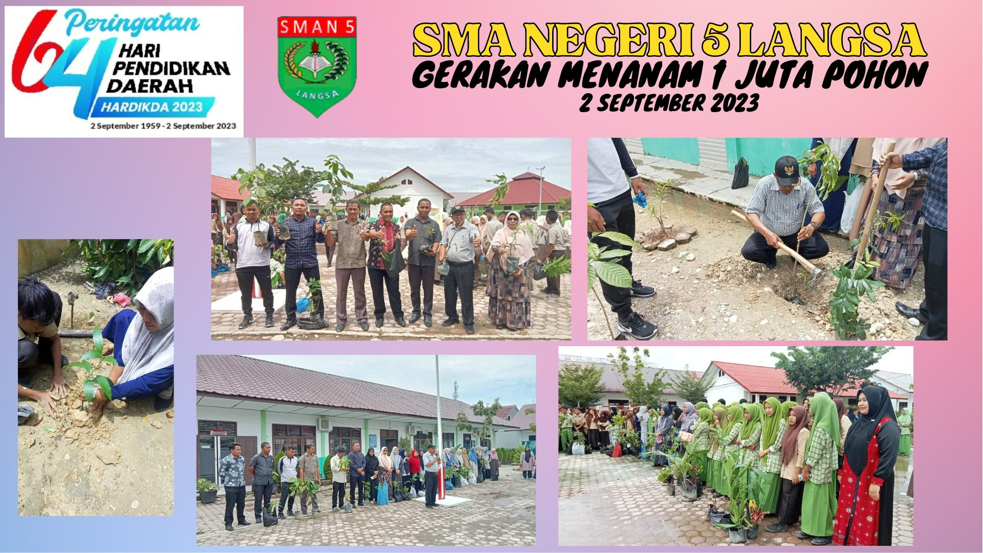 Gerakan Menanam 1 Juta Pohon di Hari Pendidikan Aceh ke 64, 2 September 2023