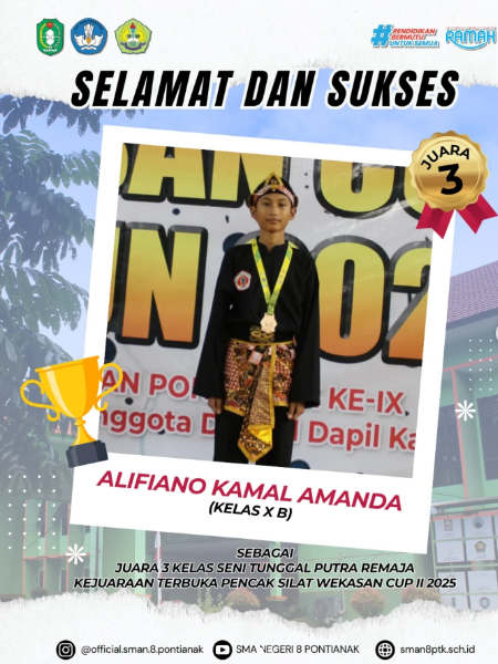 Selamat kepada ALIFIANO KAMAL AMANDA (kelas XB