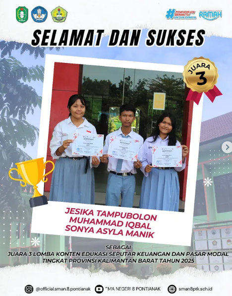 Selamat kepada : ✨️ Jesika Tampubolon, Muhammad Iqbal & Sonya Asyla Manik ✨️