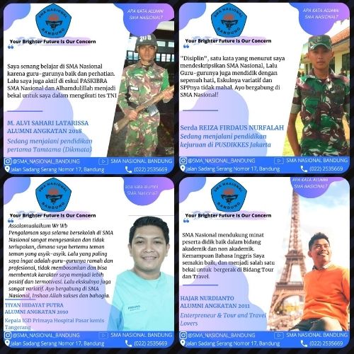 Testimoni Alumni SMA Nasional Bandung