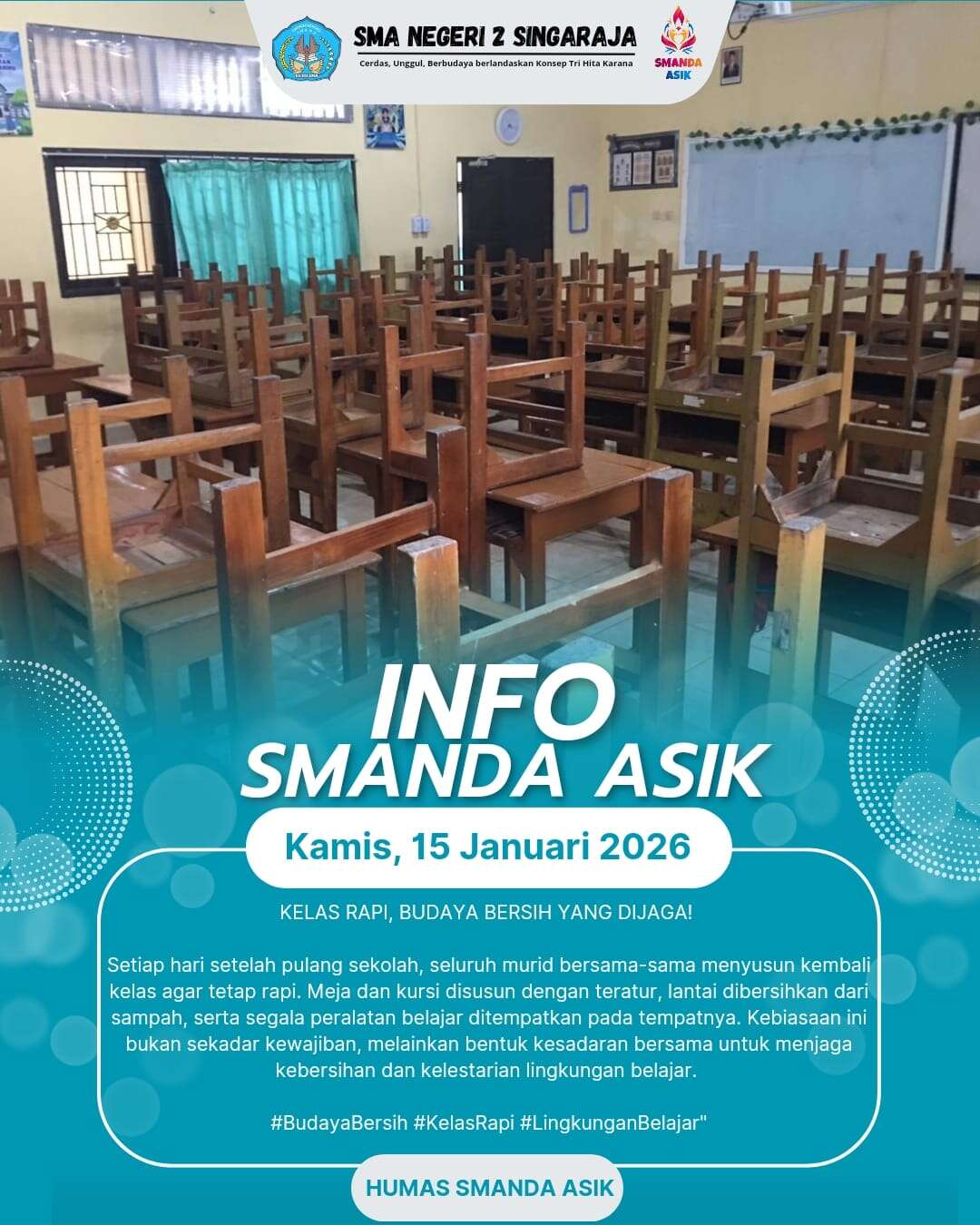 Info Smanda Asik - Kelas Rapi, Budaya yang Dijaga