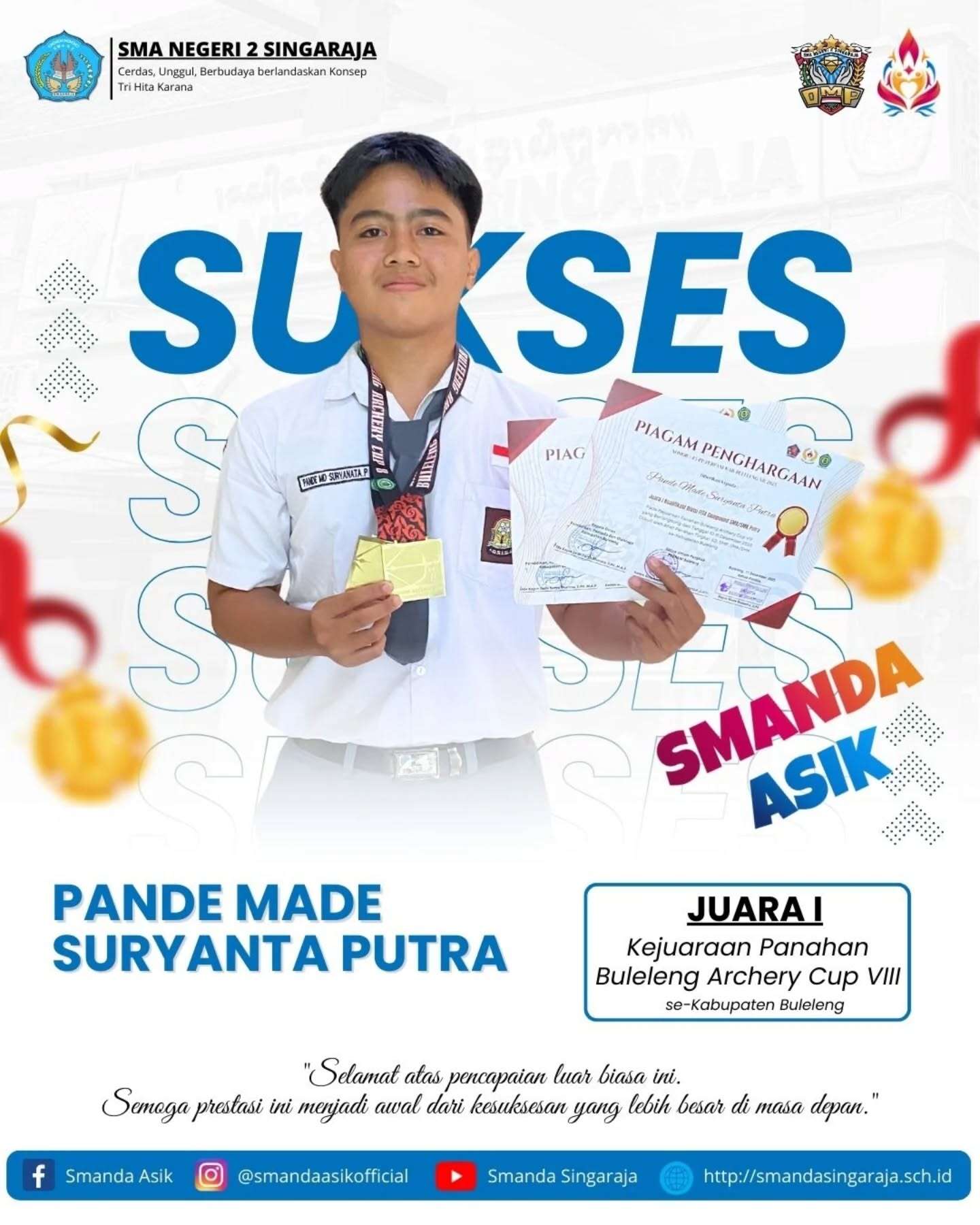 Prestasi Murid SMA Negeri 2 Singaraja