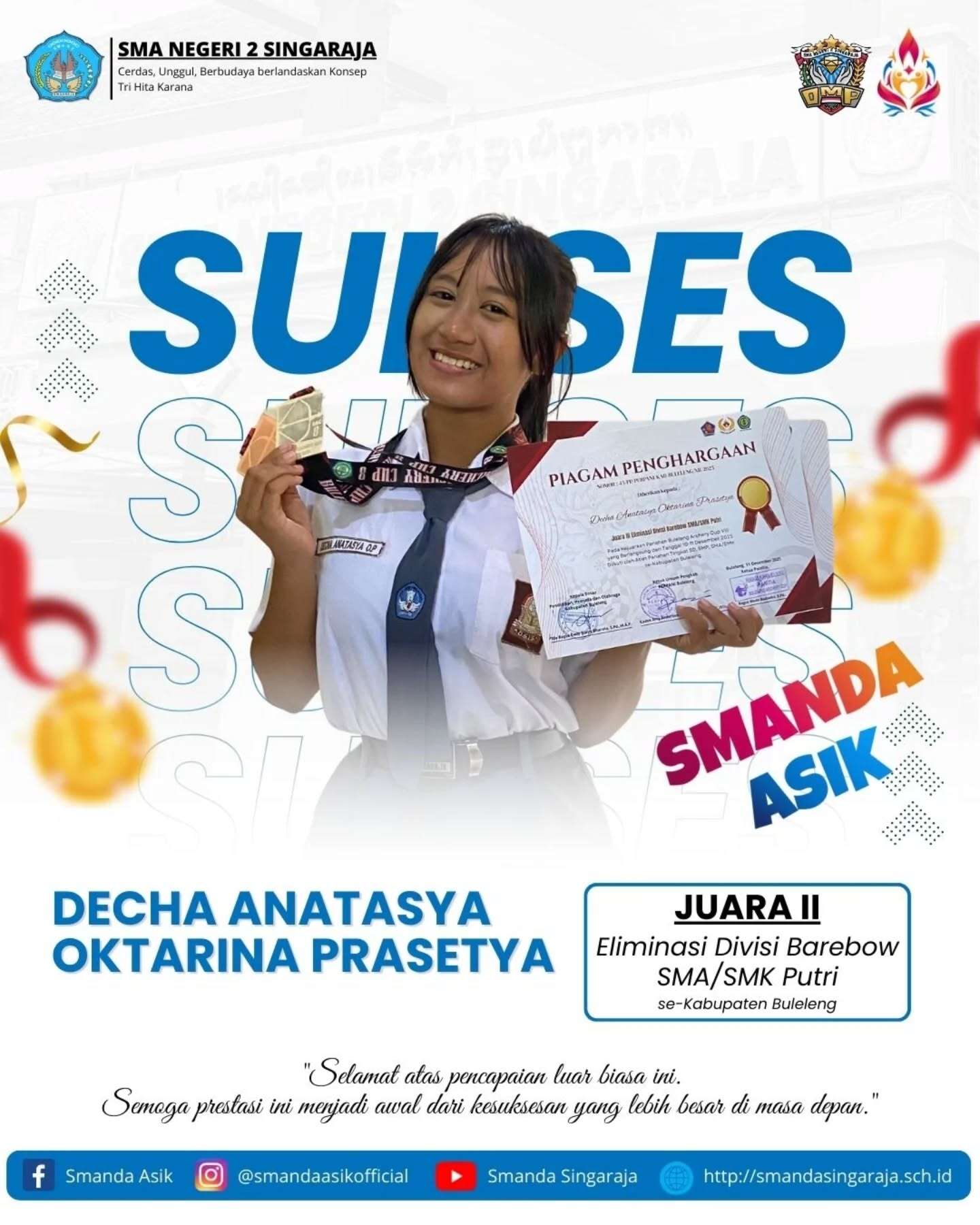 Prestasi Murid SMA Negeri 2 Singaraja