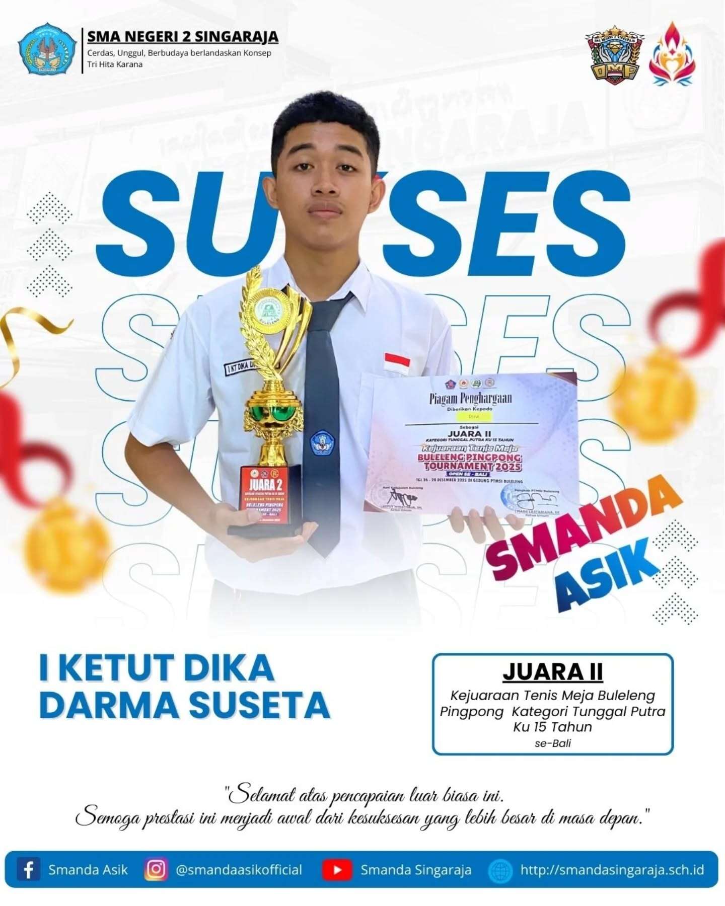 Prestasi Murid SMA Negeri 2 Singaraja