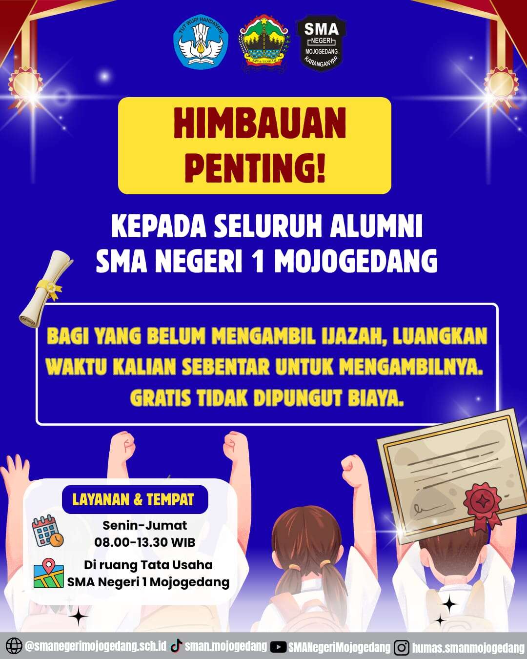 Himbauan kepada alumni untuk mengambil ijazah