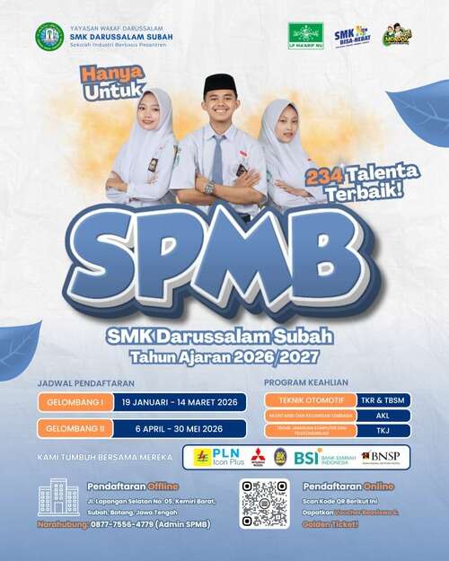 SPMB SMK Darussalam Tahun Ajaran 2026/2027