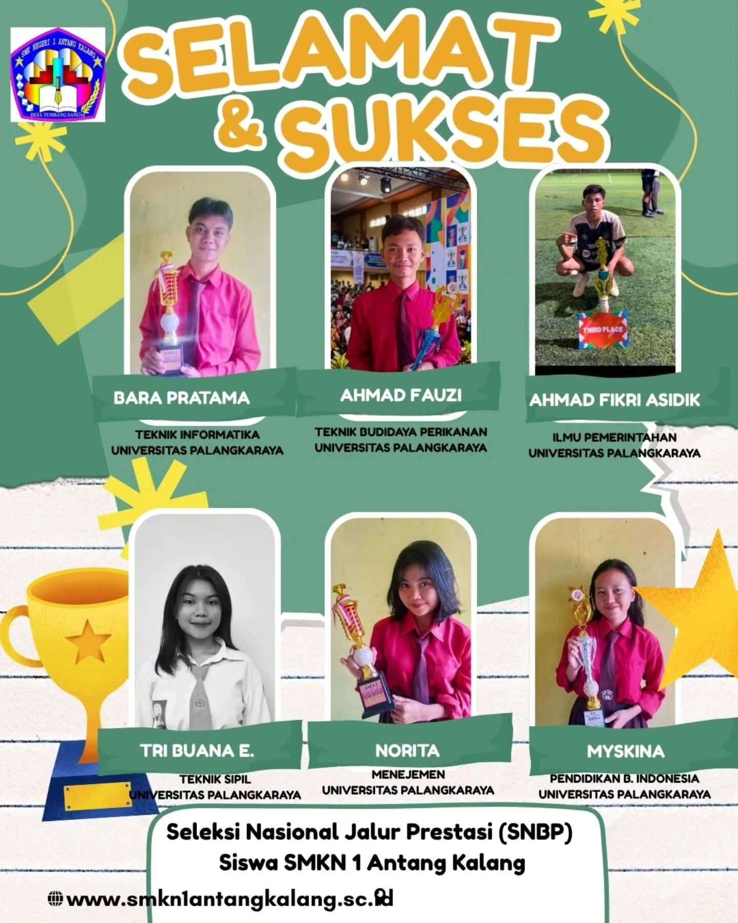 Enam Siswa SMK Negeri 1 Antang Kalang LOLOS SNPB 2026!