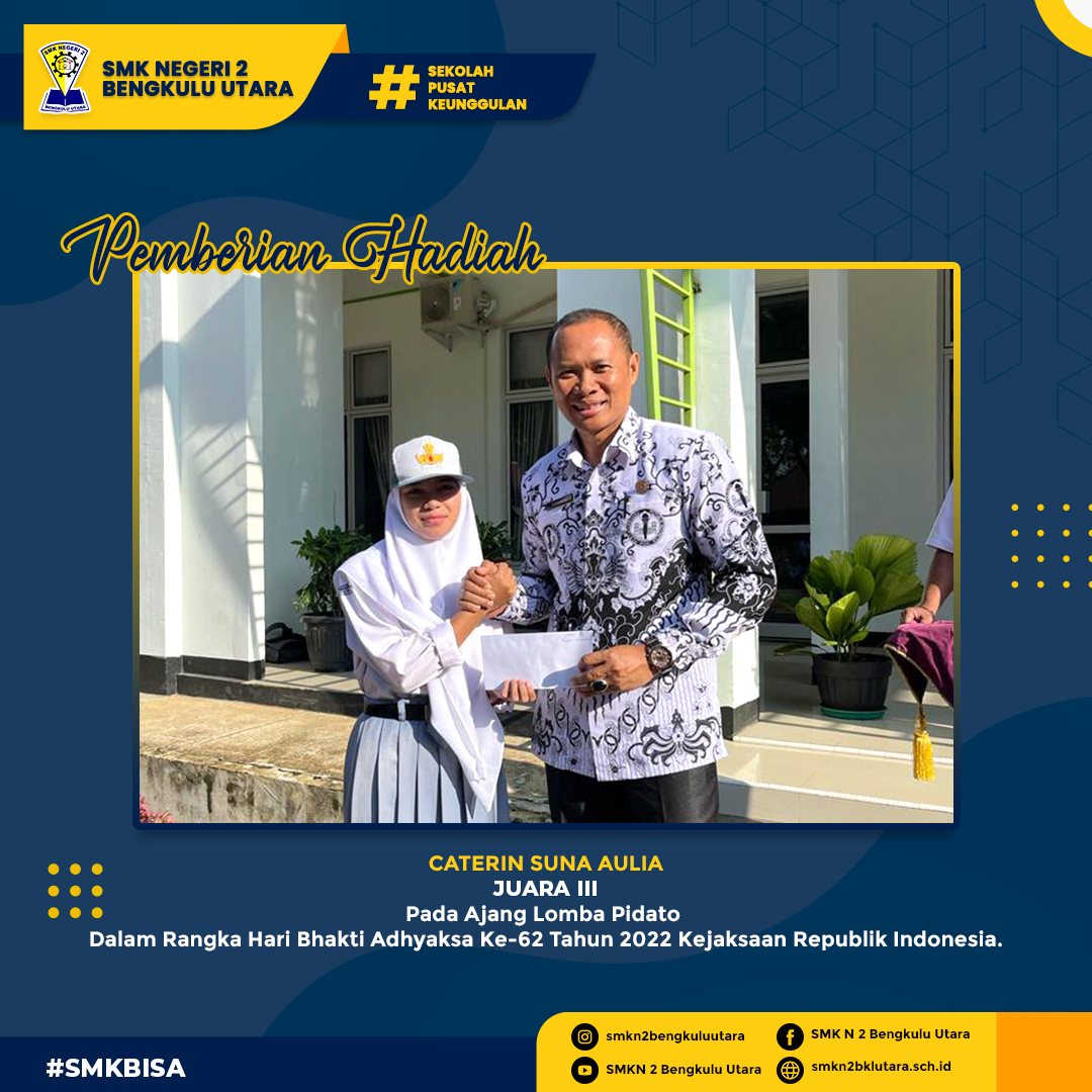 Juara III pada ajang lomba Pidato