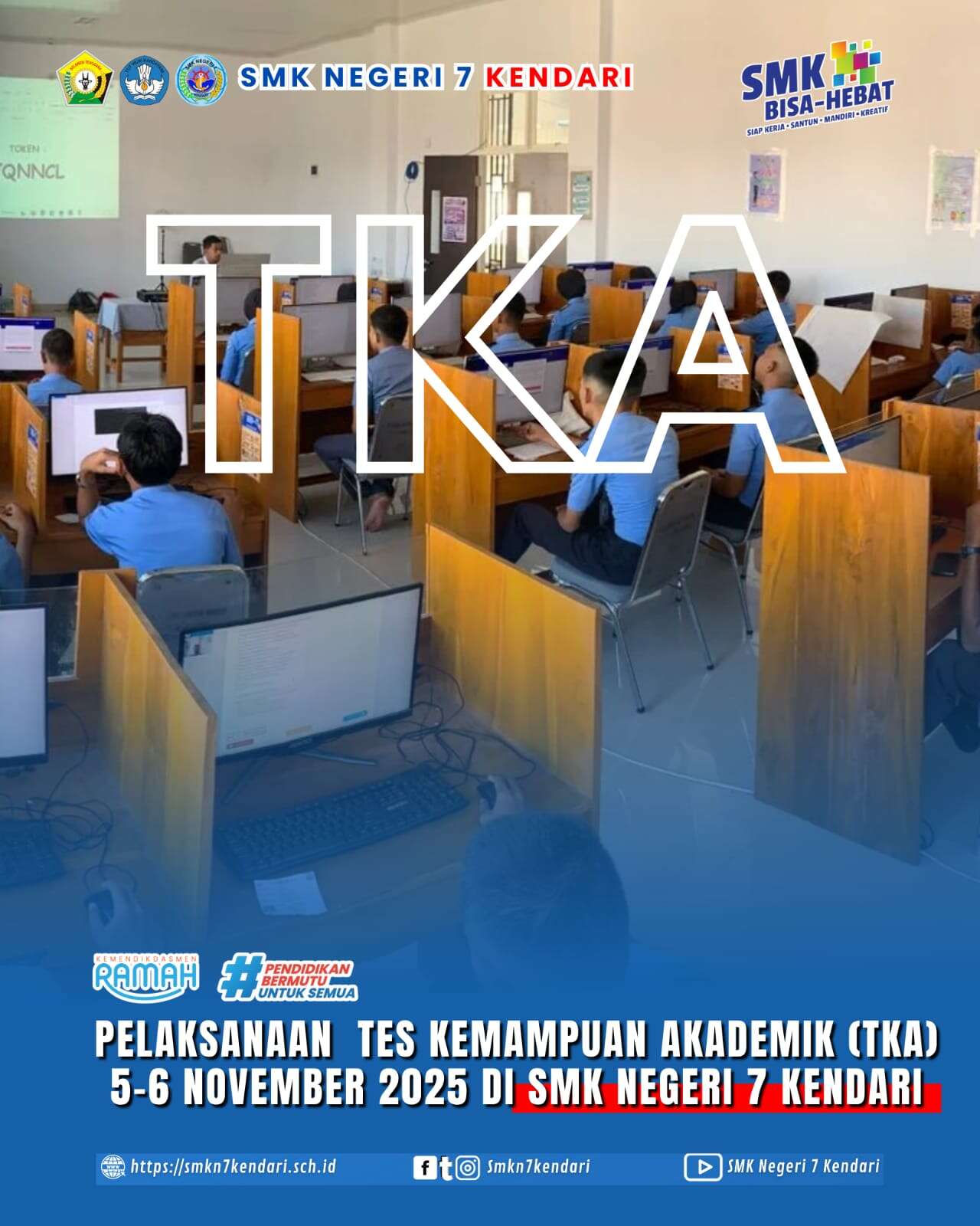 Sukses Digelar, TKA Tingkat SMA/SMK di SMK Negeri 7 Kendari Berjalan Lancar