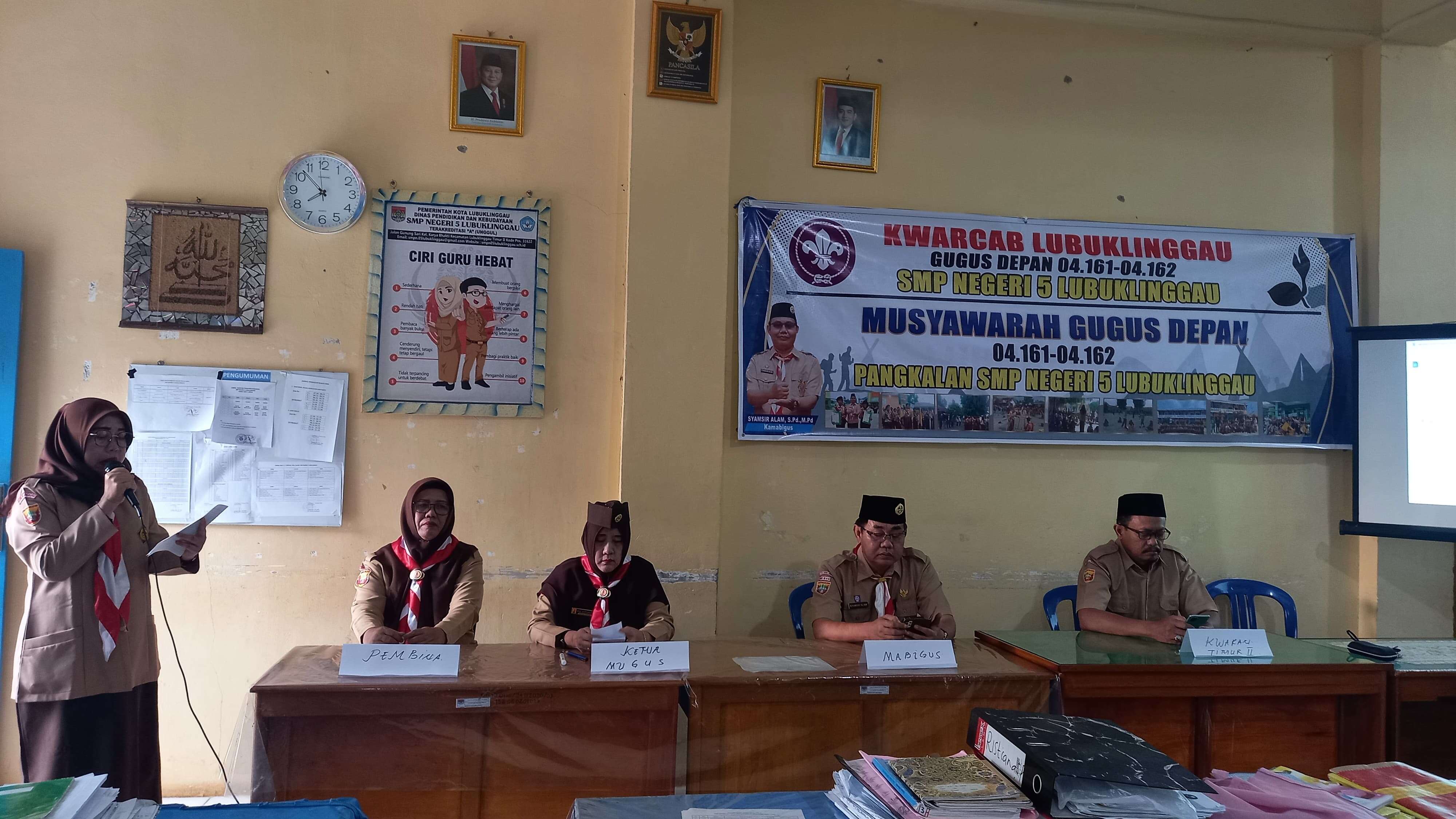 Musyawarah gugus depan smpn 5 llg