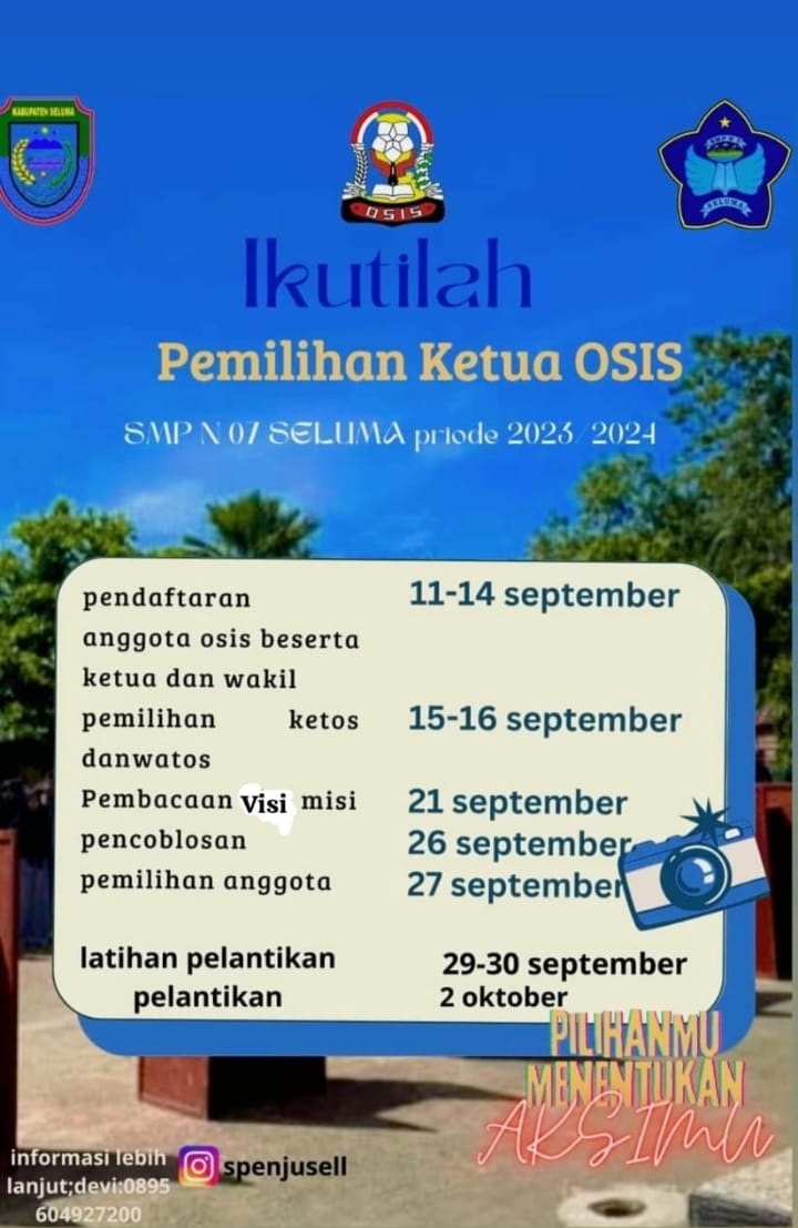 Pemilihan Ketua dan Wakil Ketua OSIS SMP Negeri 07 Seluma