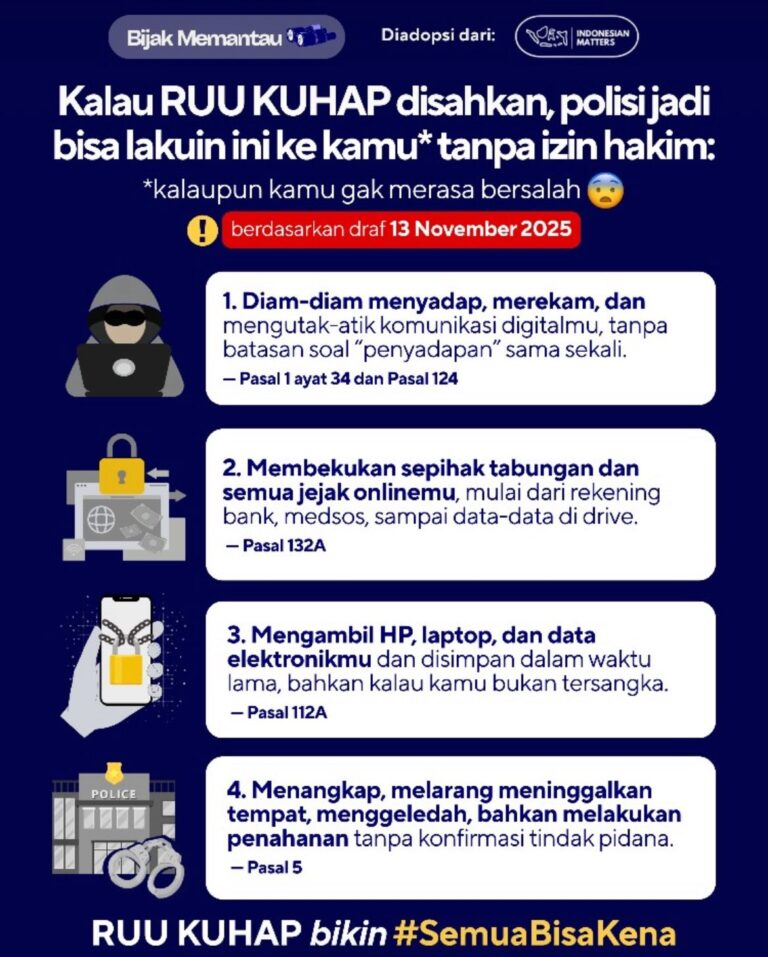 Hentikan Tuduhan Hoaks kepada Masyarakat, Tunda Pemberlakuan KUHAP Baru