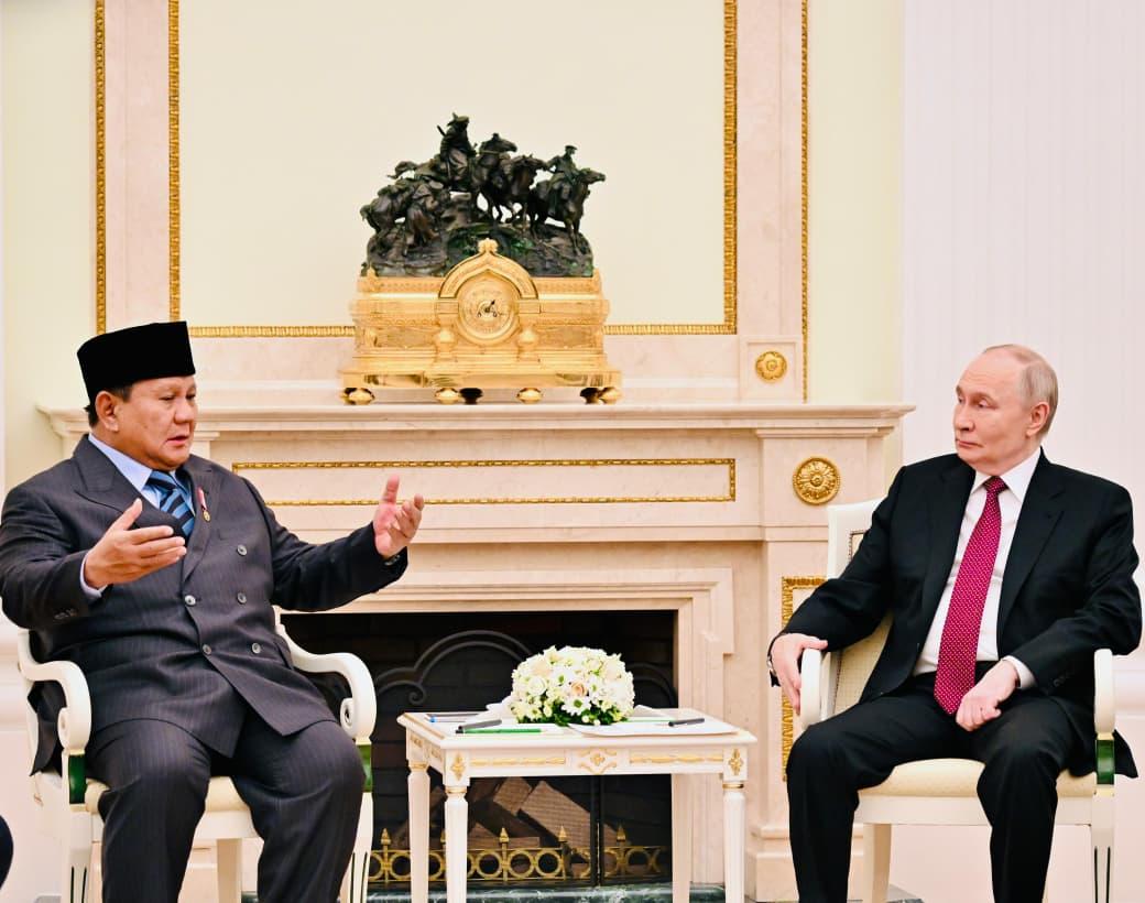 Bertemu Presiden Prabowo di Kremlin, Presiden Putin Tegaskan Kesiapan Perkuat Kerja Sama Indonesia-Rusia