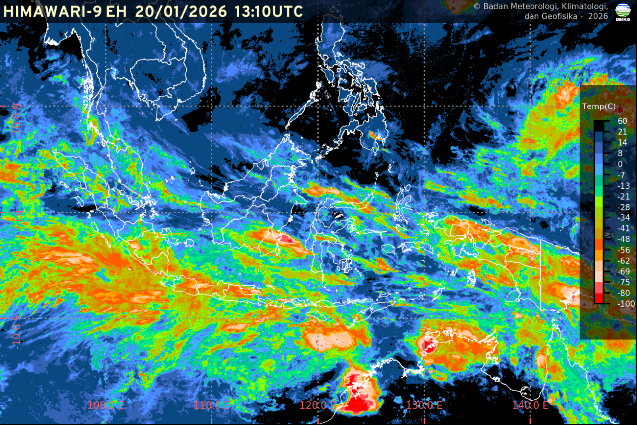 Peningkatan Curah Hujan di Sebagian Wilayah Indonesia menjelang Akhir Januari