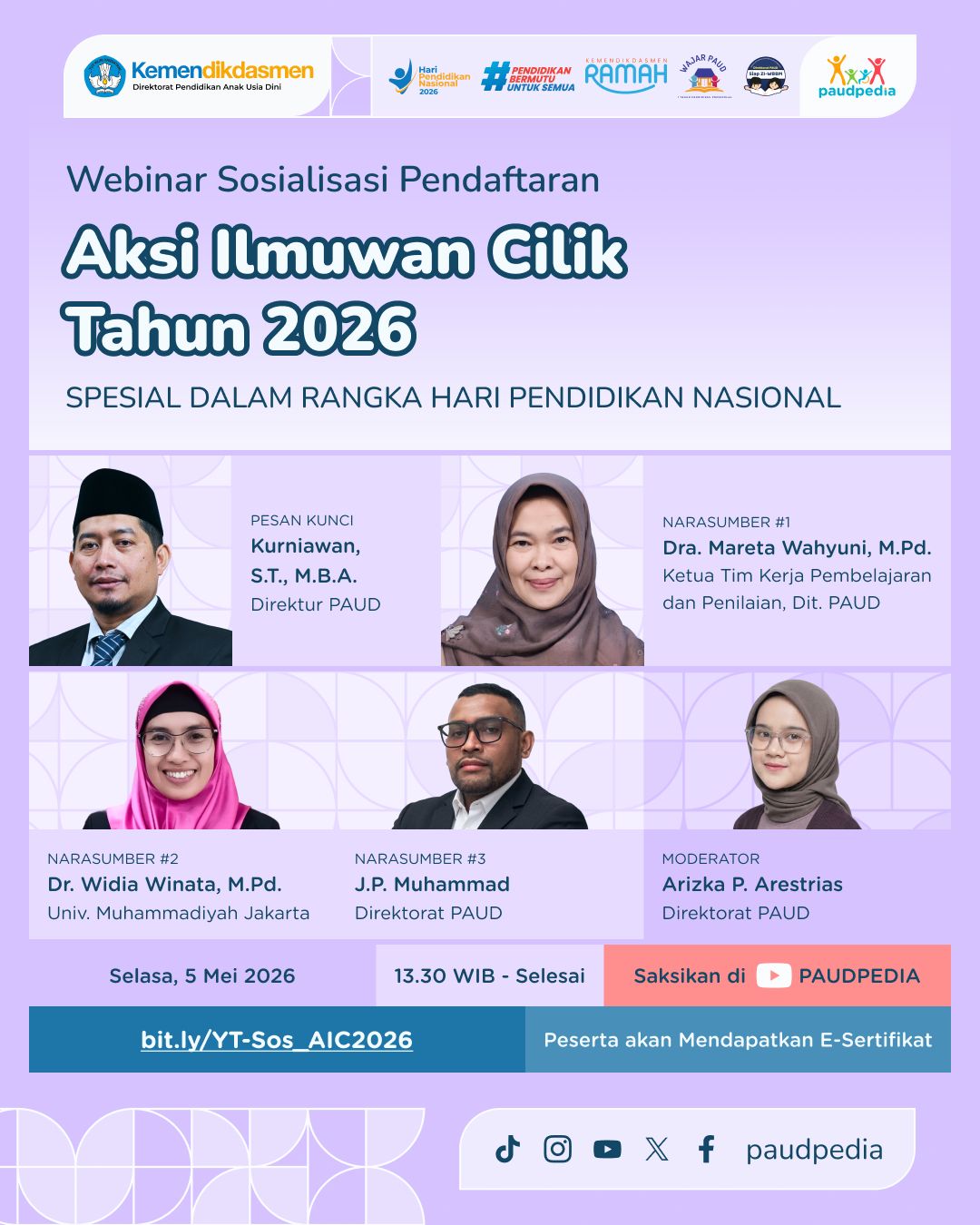 Peringati Hardiknas 2026, Kemendikdasmen Kick Off Pendaftaran Aksi Ilmuwan Cilik
