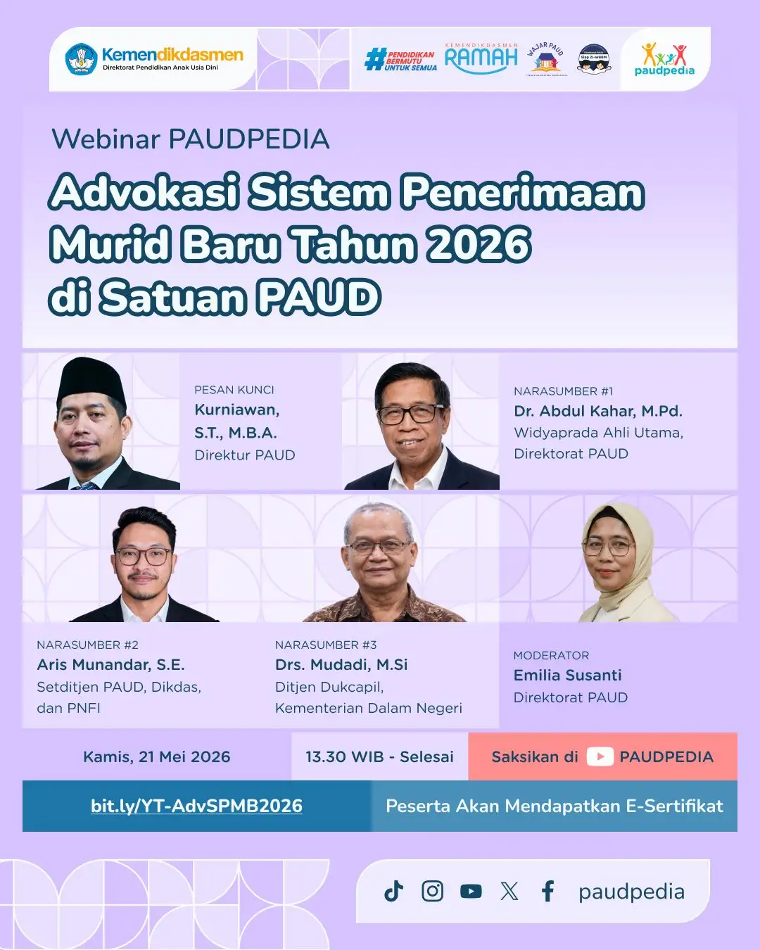 SPMB PAUD 2026 Harus Transparan, Berkeadilan dan Inklusif, Pentingnya Sinergi Lintas Sektor dan Validitas Data Peserta Didik