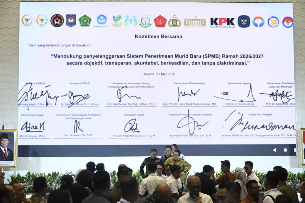 Penandatanganan Komitmen Bersama Sistem Penerimaan Murid Baru 2025/2027, Kejaksaan, Polri, KPK dan Ombusman Siap Kawal