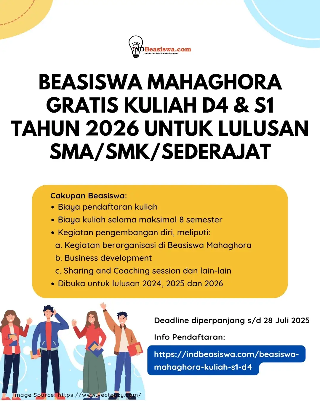 🎓 Kuliah Gratis 8 Semester! Beasiswa Mahaghora 2026 Resmi Dibuka untuk Siswa SMA dan Gap Year