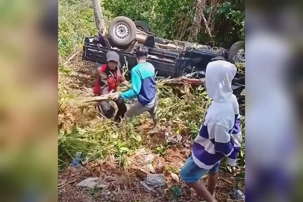 Diduga Rem Blong, Mobil Pikap Angkut Belasan Mahasiswa KKN Unhas Kecelakaan