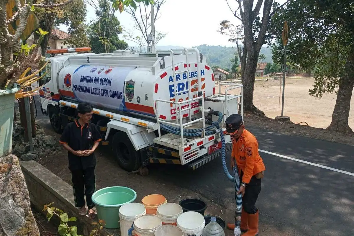 Kekeringan Belum Usai, BPBD Ciamis Tetap Distribusikan Air Bersih ke Warga
