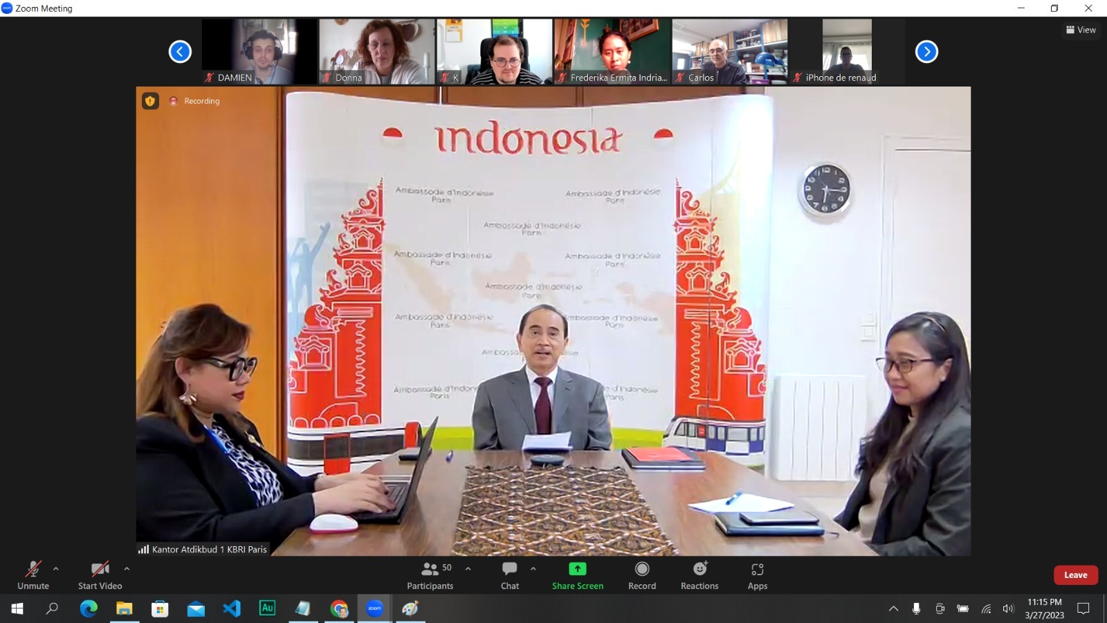 Kelas BIPA KBRI Paris Semester I Tahun 2023 Resmi Dibuka