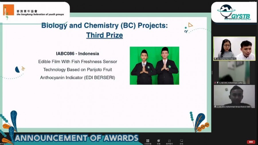 Teliti Edible Film, Siswa MAN 1 Kudus Juara III GYSTB Hongkong 2022