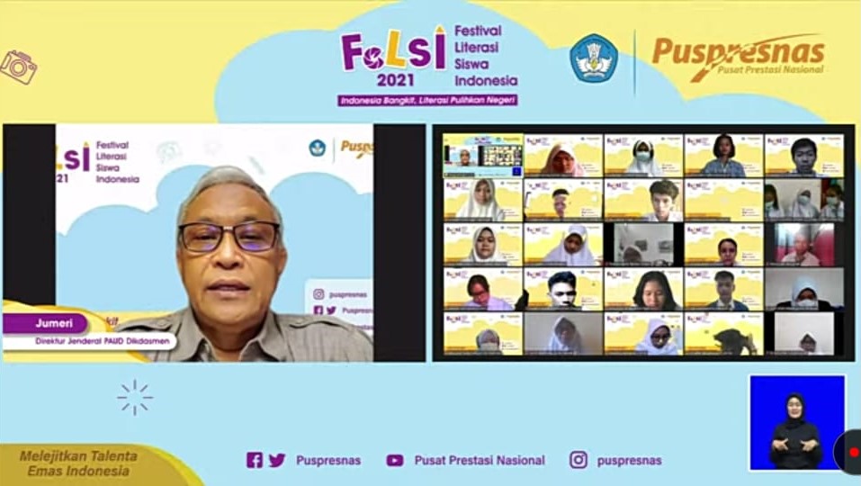 Festival Literasi Siswa Indonesia Tahun 2021 Digelar di Bandung