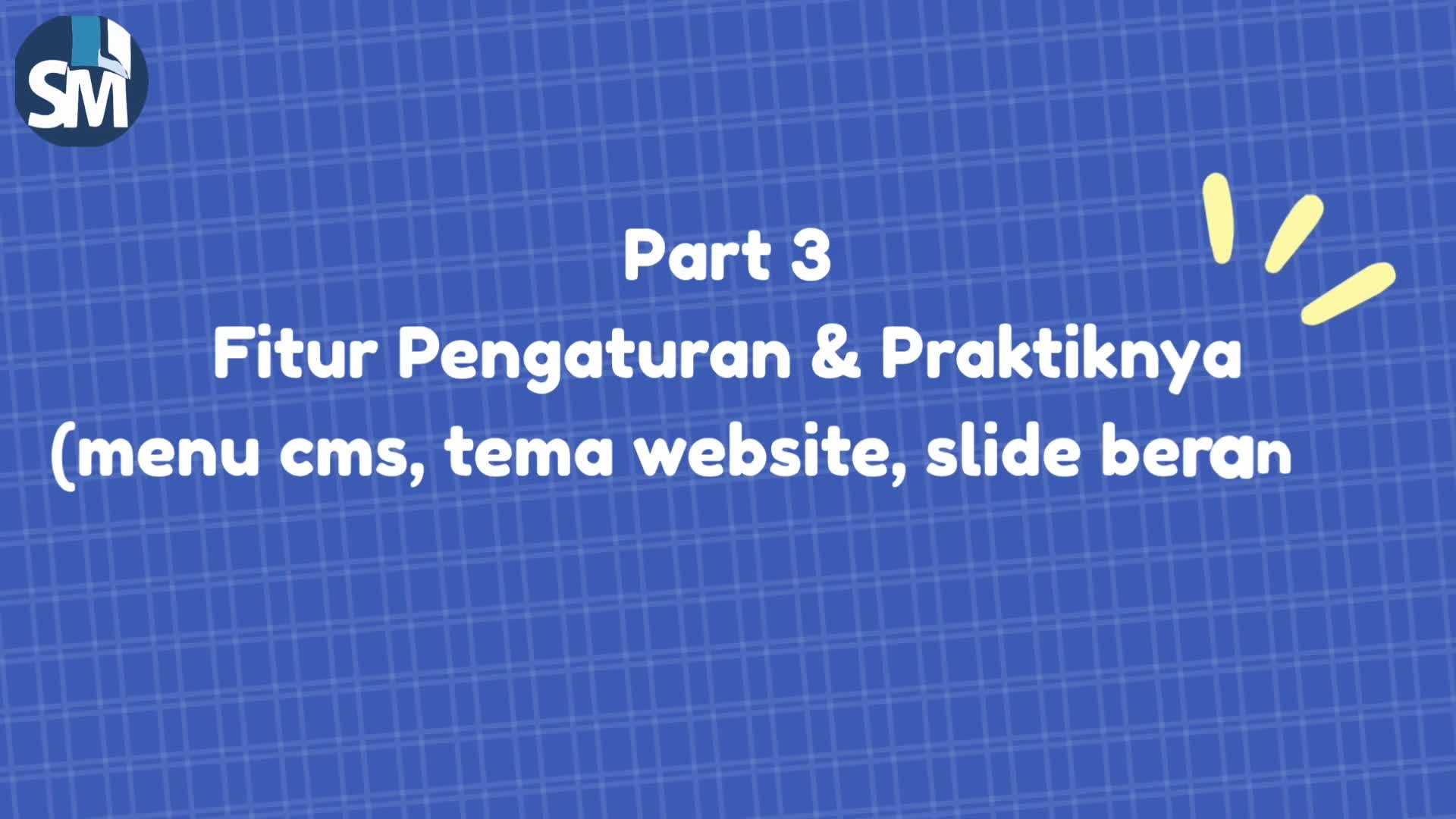 Menu Pengaturan dan 3 Sub Menunya ( Menu CMS, Tema Website, Slide Beranda )