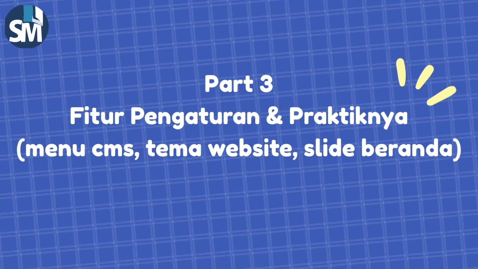 Menu Pengaturan dan 3 Sub Menunya ( Menu CMS, Tema Website, Slide Beranda )